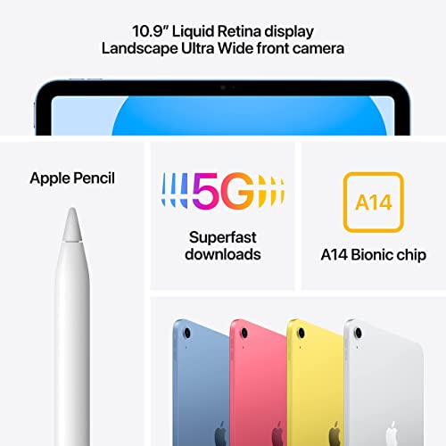 Image of Apple iPad (10th Generation, 10.9-inch, 2022), 256GB, Wi-Fi, Silver (Renewed Premium)