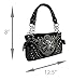 Black Embroidered Conceal Carry Purse Rhinestone Punk Gothic Rock Metallic Skull Studded Handbag For Women