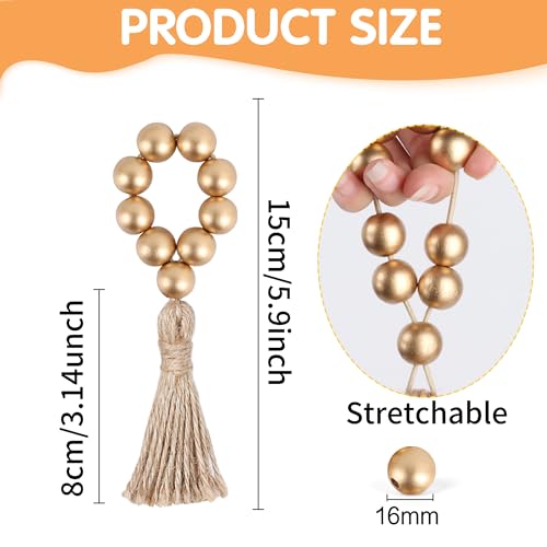 Meplait NAPKIN RINGS-6 Pieces Wooden Bead Napkin Rings thumb #5