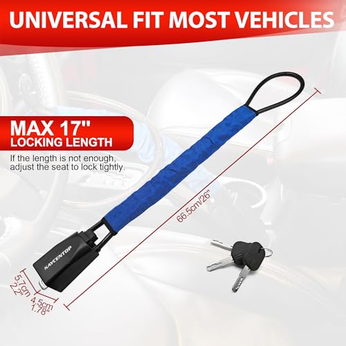 image for KAYCENTOP Car Steering Wheel Lock to Seat Belt Lock, Anti-Theft Device