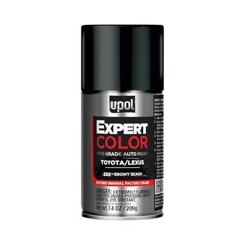 U-POL Expert Color, For Toyota/Lexus 202, Automotive Spray Paint, Professional Grade, Long-Lasting, Easy-To-Use, Ebony Black