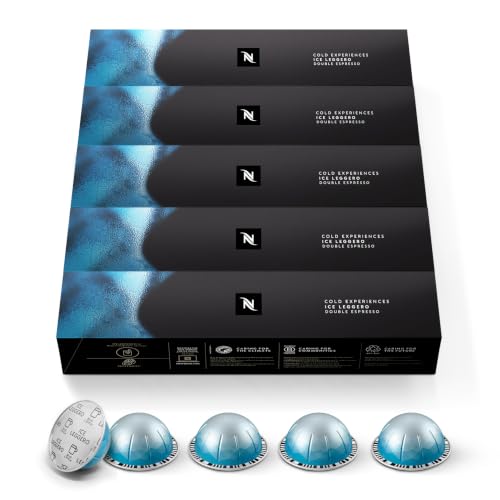 Nespresso Capsules Vertuo, Ice Leggero, 50-Count Double Espresso Coffee Pods, Brews 2.7 Oz.
