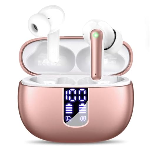 Ear Buds Wireless Earbuds - Bluetooth 5.3 Headphones (48H Playback) Built in Mic with LED Display Charging Case, IP7 Waterproof Earphone for iPhone Andriod Phones Laptop Sports Workout