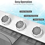 COSTWAY Twin Tub 26lbs Capacity Laundry Portable Washing Machine, 18lbs, Compact Washer for Home Dorm Apartment (Grey+White) - Image 5