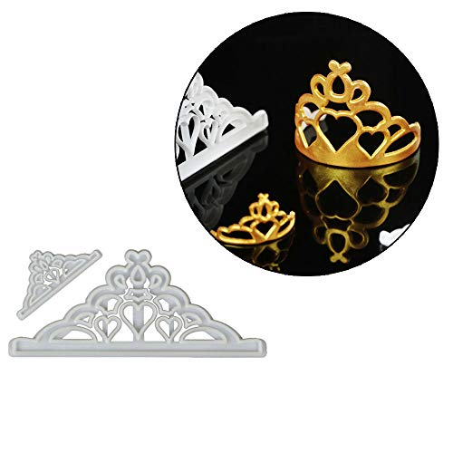 Wixine 2Pcs Crown Chocolate Mold Silicone Mold Fondant Pastry Baking Decor Tools
