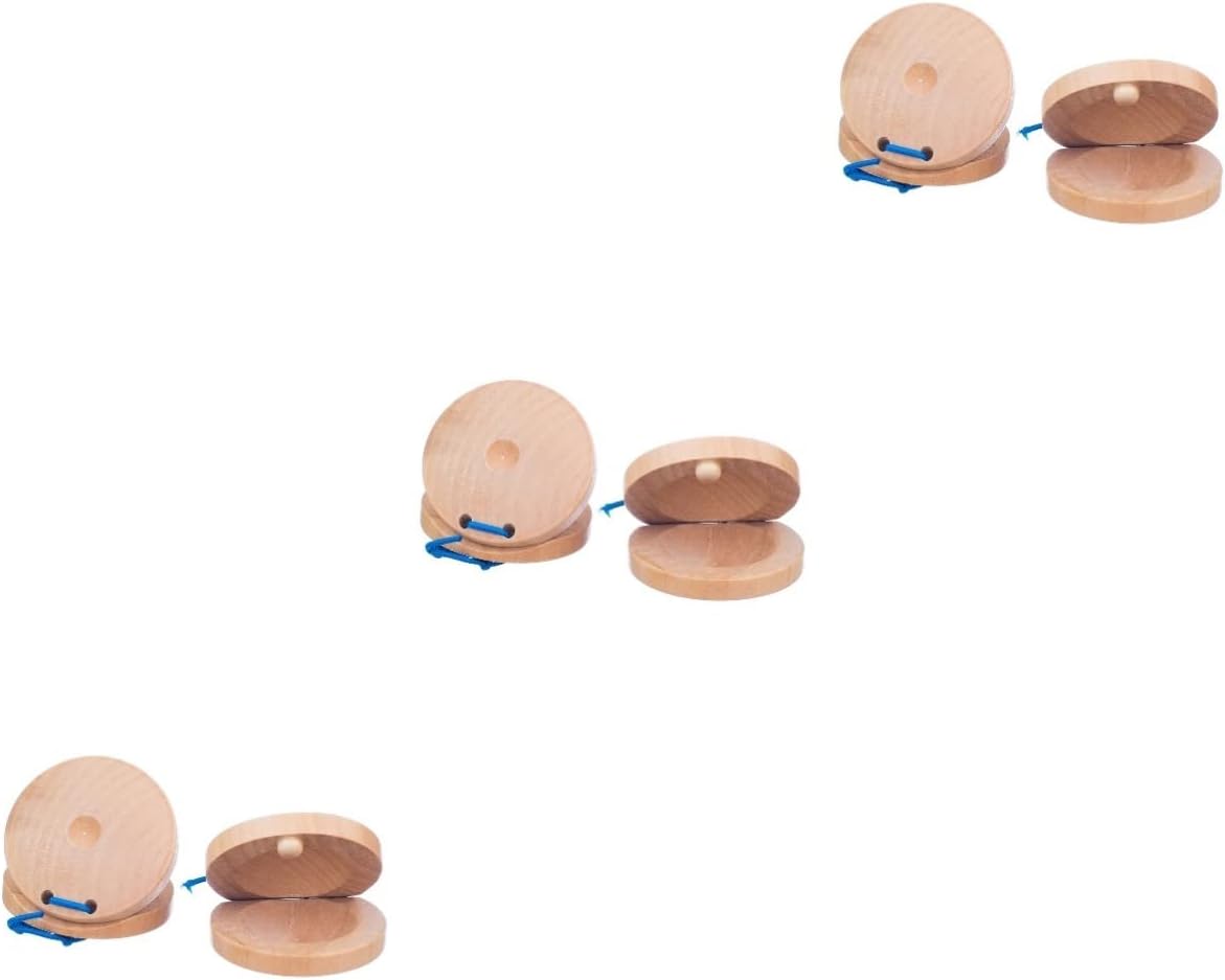 3pcs Finger Kids Toy Castanets- Rope Baby Castanet Classes Party Practice Playing for Show Instrument Handheld Education Rhythm Castanets Musical Children Toys Early Educational : Musical Instruments
