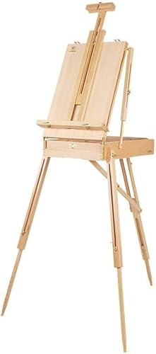 NGDFGR Easel Easel Outdoor Travel Easel,Tricoloren Box Easel Folding Storage Easel,For Painting,Sketching And Drawing,Height:145-183Cm,