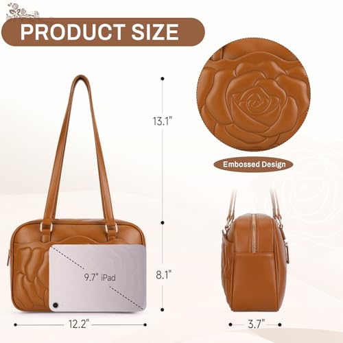 Image of Shoulder Bag for Women, Embossed Vegan Leather Hobo Purse | Medium Handbag for Work Commute and Travel, Thoughtful Gift for Women