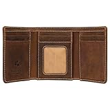 VISCONTI Hunter Collection Apache Leather Tri-Fold Wallet in Oiled Leather RFID Blocking 700, Oil Tan