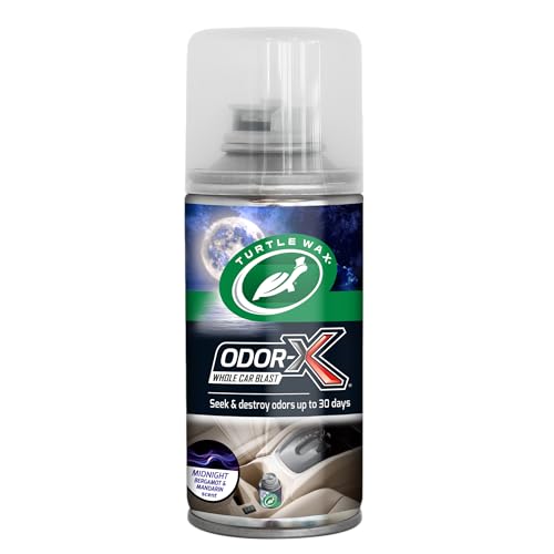 Turtle Wax Odor-X Whole Car Blast Car Air Freshener, Midnight Scent, Inspired By Designer Fragrance One-Time Use Odour Eliminator, Removes Unwanted Sm
