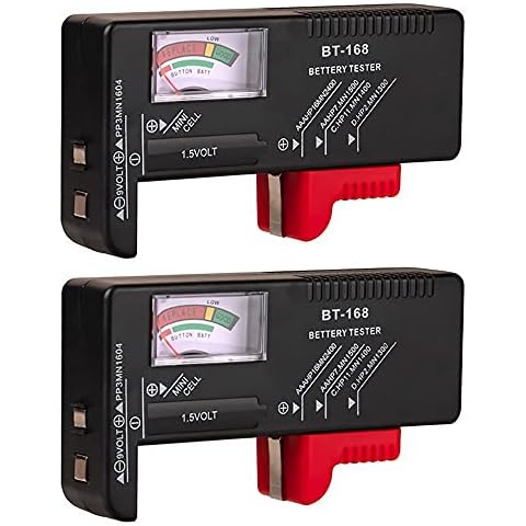 GYQCP Battery Tester Volt Checker, 2pcs Universal Button Cell Battery Meter Indicate Volt Tester Checker Portable Electrical Instruments Tools For AA, AAA, 9V, 1.5V Cell Batteries Cover