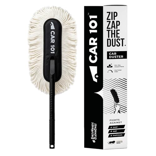 Image of CAR101 Zip Zap Car Duster | Ceramic Wax Infused | Scratch-Free Cleaning | Easy Grip Handle | Premium Car Cleaning Tool | Effortless Dust Removal for Car & Bike