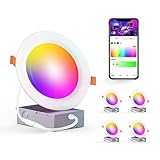 Lovus 4inch Smart Recessed Ceiling Lights, 4Pack LED Smart RGB Adjustable Color Temperature Recessed