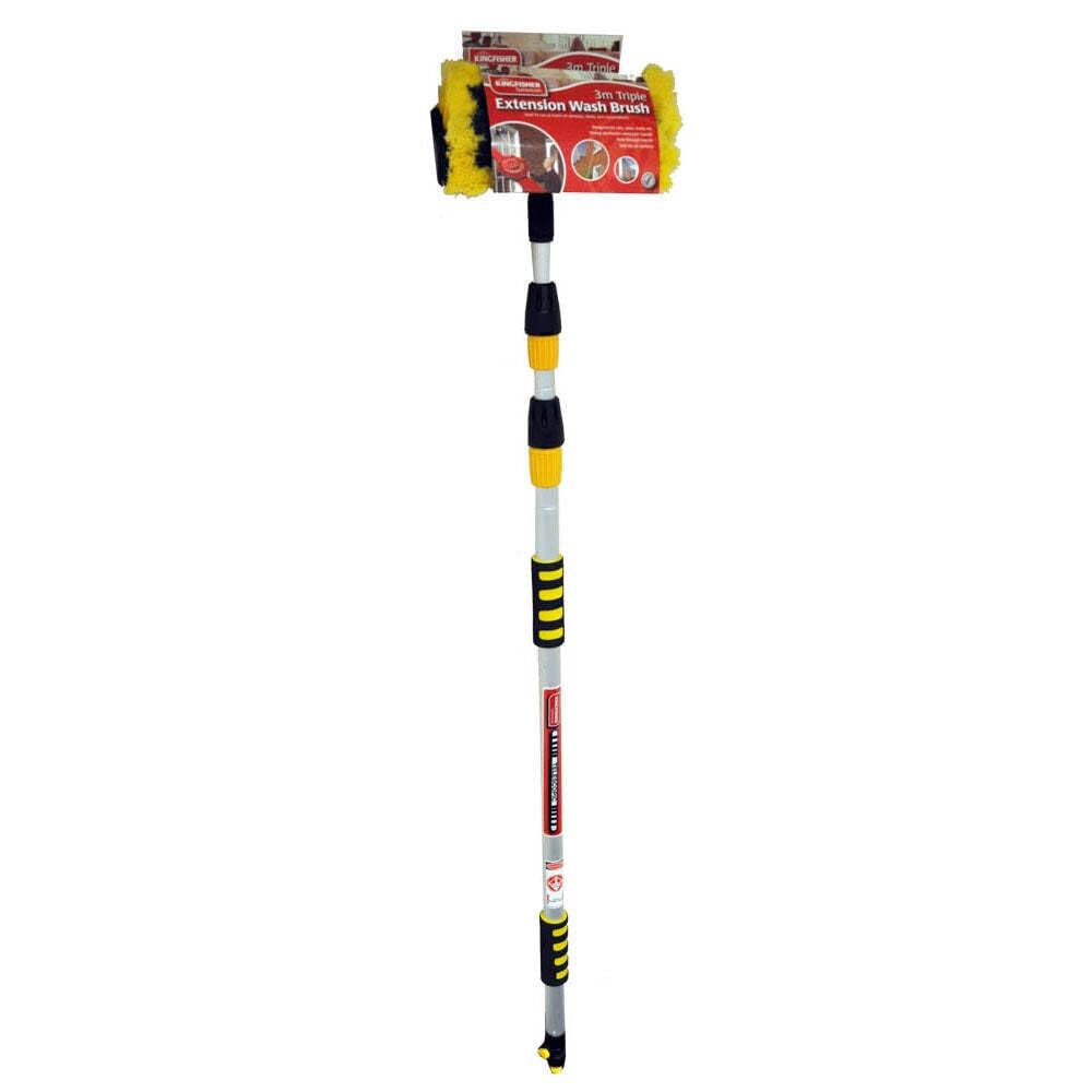 Kingfisher Black Telescopic Car Caravan Wash Brush, 3 M