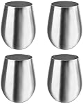 Yesland Stainless Steel Unbreakable Wine Glasses- 18 Ounce Set of 4 Wine Glasses, Portable Wine Tumbler, for Outdoor Events, Picnics