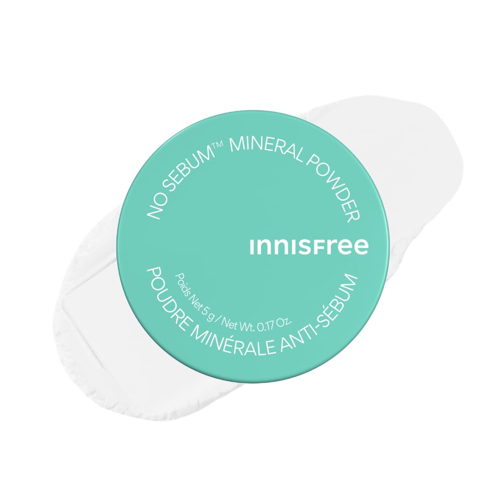 innisfree No-Sebum Matte Mineral Setting Powder, Korean Makeup, Blurring Loose Powder, Fragrance Free, Translucent