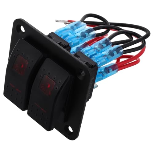 POPETPOP Toggle Panel with Red Led Lights Gang Aluminum Rocker for Boats Rvs Cars Atvs Multi-Device Control for Various Applications