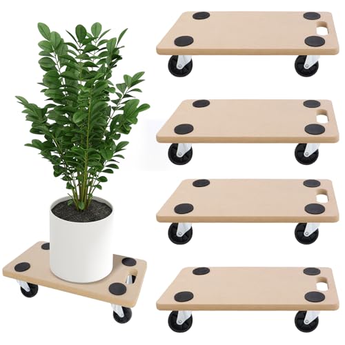 UISEBRT Lot de 4 roulettes de transport 580 x 290 x 108 mm - Planche à roulettes - En panneau MDF - Aide au transport de meubles - Charge maximale : 200 kg