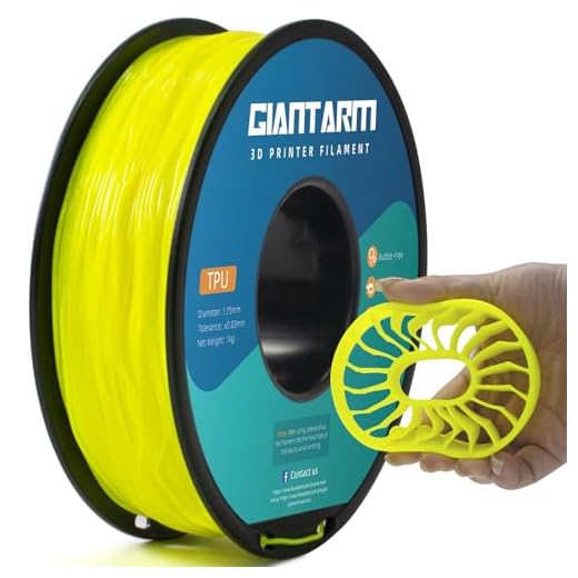 GIANTARM Yellow TPU Filament, 95A TPU Filament 1.75mm, Dimensional Accuracy +/- 0.03, Flexible Soft 3D Printer Filament 1kg Spool(2.2 lbs), Vacuum Packaging