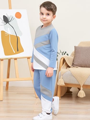 Image of Boy Clothes Plant Camouflage Pants LA Letter Print Top Sweatsuit Fall Boys Outfits Set