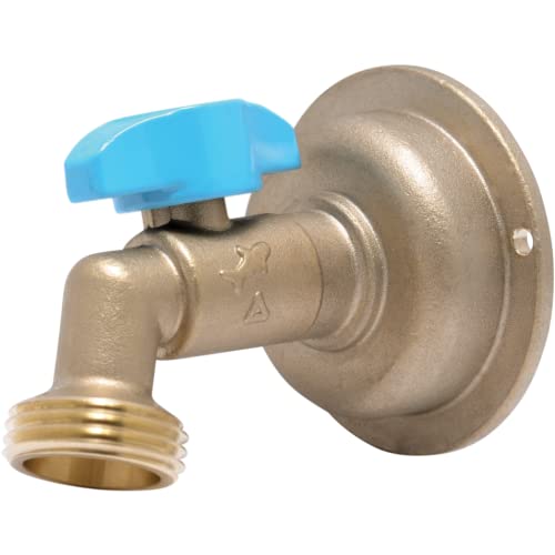 1/2 x 3/4 Inch MHT 90 Degree Hose Bibb, Quarter Turn, Push To Connect Brass Plumbing Fitting, PEX Pipe, Copper, CPVC, PE-RT, HDPE - SharkBite 24620LF