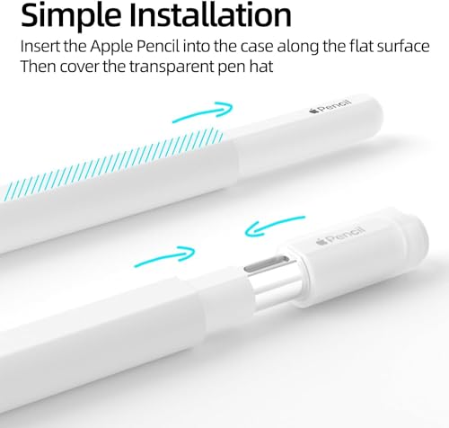 Image of Pencil Case for Apple Pencil (USB-C) 3rd Generation Silicone Protective Cover Sleeve Supports Magnetic Attachment 3rd Gen (White)