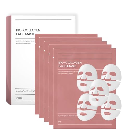 Collagen Face Mask, Bio Collagen Masks Overnight, Korean Skincare, Face Skincare, Hydrating, Sheet Overnight Beauty (5pcs)