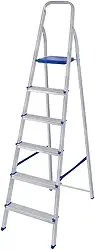 Escadas de alumínio com 6 Degraus-leve-fácil transporte e manuseio.