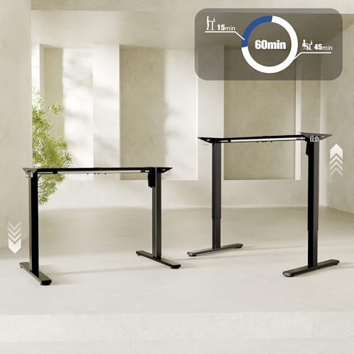 ERGOMAKER Height Adjustable Standing Desk Frame, Electric Sit Stand Desk Base with Automatic Memory Smart Handset (Black Frame, Without Desktop) by ERGOMAKER - Image 3