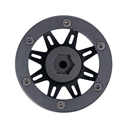 Rclions Aluminum 2.2Inch Beadlock Rc Wheels Rims For 1:10 Rock Crawler Axial Wraith Rc Car -Pack Of 4Pcs (Black) #TOP7