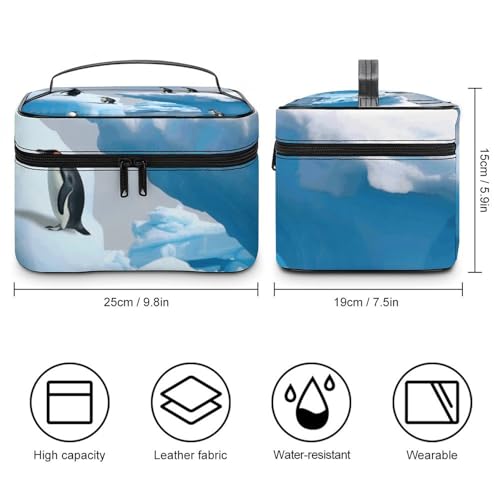 Foldable Travel Luggage Bag for Men And Women, Dry And Wet Separation Portable Travel Luggage Bag, Penguins On The Iceberg Printed Waterproof Sports Luggage Bag, Fitness Bag2