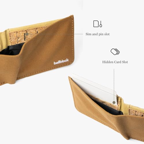 Image of Bellblock Slim Sleeve Canvas Wallet for Men /Women | Minimal Handcrafted Bifold Wallet | with Sim, Mobile Pin & Hidden Extra Card Slots | Mustard