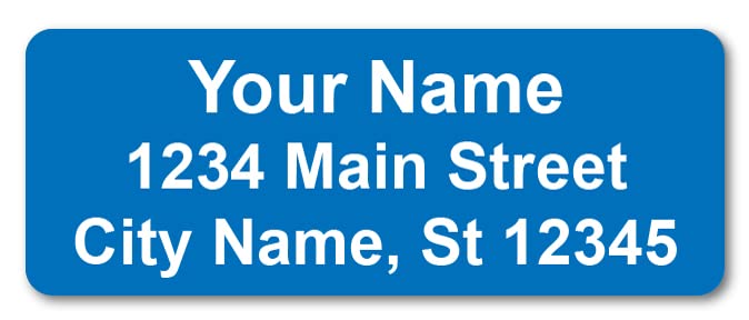 Personalized Return Address Labels - 60-1020 Custom Self-Adhesive Stickers - Big Bold Letters (Blue)