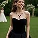BriLove Wedding Jewelry Set for Women Bride, Y-Necklace Tennis Bracelet Dangle Earrings Crystal Teardrop Marquise Cluster for Bridal Bridesmaid Black