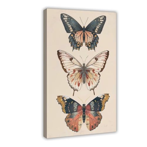Art vintage papillon sur toile de 20x30 cm décorative pour un salon chaleureux