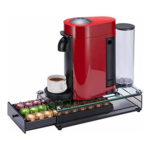 ZCDCP Nespresso Pods Holder Vertuo Pod Holder Coffee Capsule Holder Drawer Black 30 Pods Cover
