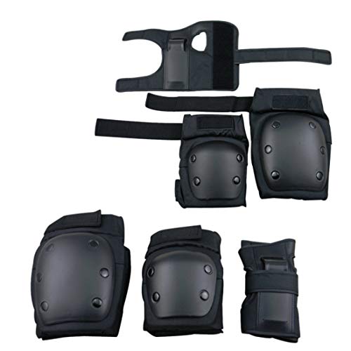 RuiyiF 7Pcs Adult Sports Safety Protective Gear Set, Elbow Pad Knee Support Wrist Guard and Helmet for Adult Skateboard Skating Blading Cycling Riding - Small