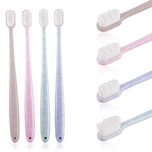 Nano Soft Toothbrush, Manual Toothbrushes, Childrens Toothbrush, Clean Periodontal Prevent Tartar Suitable for Fragile Children's Gums 4 pcs