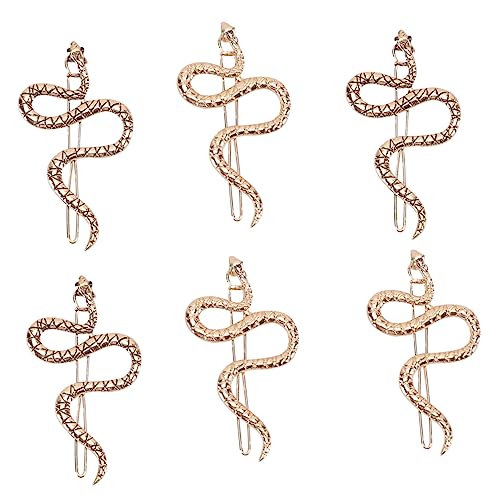 Épingles à cheveux serpent en alliage doré lot de 6 accessoires vintage pour coiffure femme