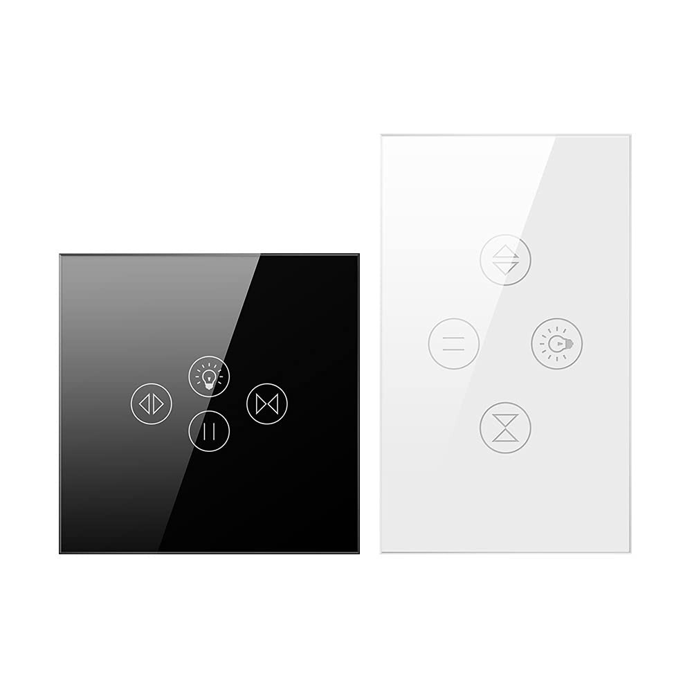Interruttore Smart,Interruttore Tapparelle WiFi Interruttore della luce della tenda del tapparelle del rullo wifi per il lavoro elettrico delle tende motorizzato(2 BLACK)