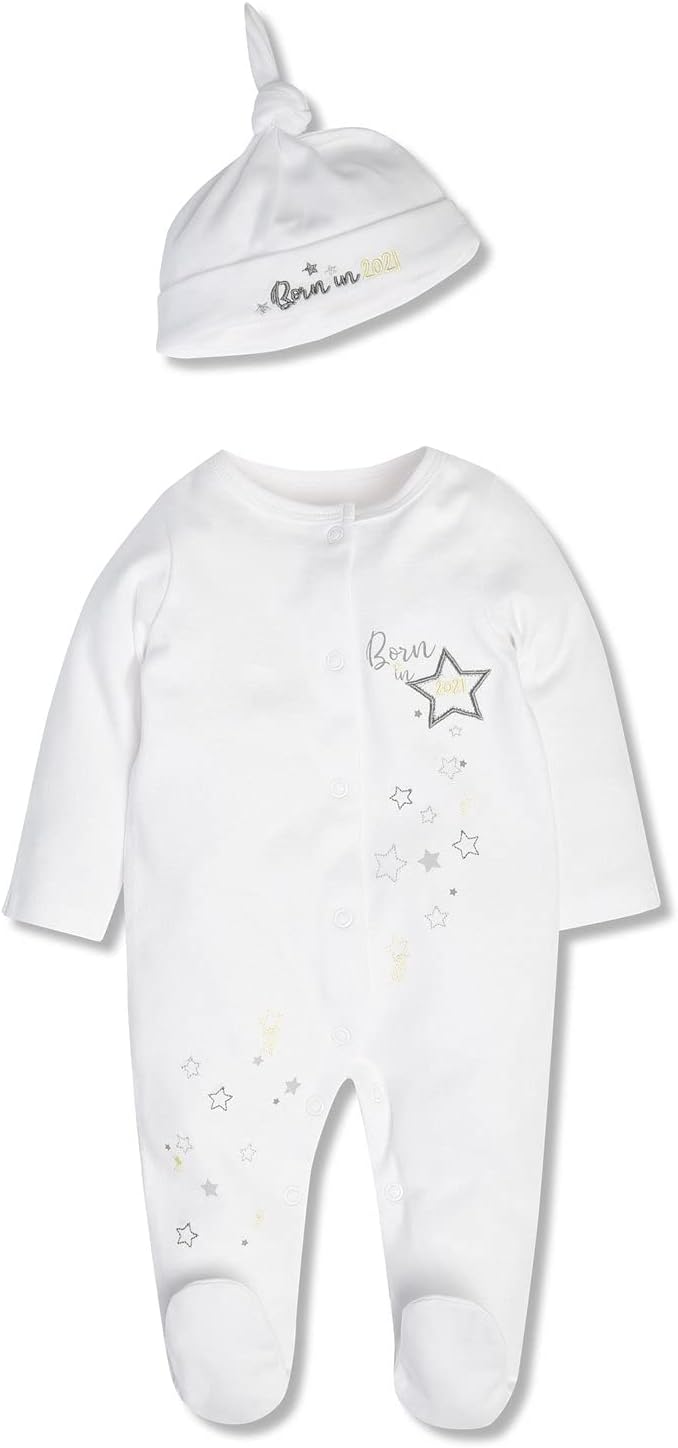 Unisex Babygrow - Born in 2021 Sleepsuit for Boys and Girls - Newborn Tiny Baby to 9 Months Sleep Onesie