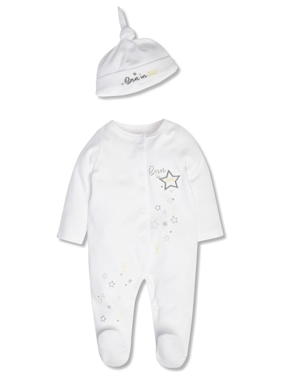 Unisex Babygrow - Born in 2021 Sleepsuit for Boys and Girls - Newborn Tiny Baby to 9 Months Sleep Onesie
