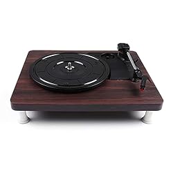 Tourne-Disque Antique Gramophone Disque Vinyle Audio RCA R/L 3,5 Mm Sortie USB DC 5 V Couleur Bois, Peut Lire des Disques Vinyles 7/10/12 Pouces, Vitesse du Plateau Tournant 33/45/78 Enregistreur de - Les Beatles, Paul McCartney, John Lennon, RIngo Starr, George Harrison