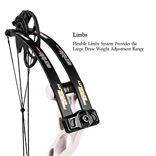 Sanlida Hero X8 Target 2022 Compound Bow And Arrow Kit With All Accessories White/14-60Lbs/Cnc Machined Cams And Modules/Limited Life-Time Warranty #TOP3