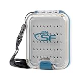 SF Plastic Waterproof Pocket Fly Fishing Box Double Side Clear Lid Easy Grip Foam with Lanyard Mini Fly Box