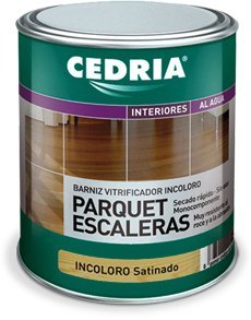 Barniz Parquet Escaleras Cedria Incoloro Satinado (20 litros) AL AGUA