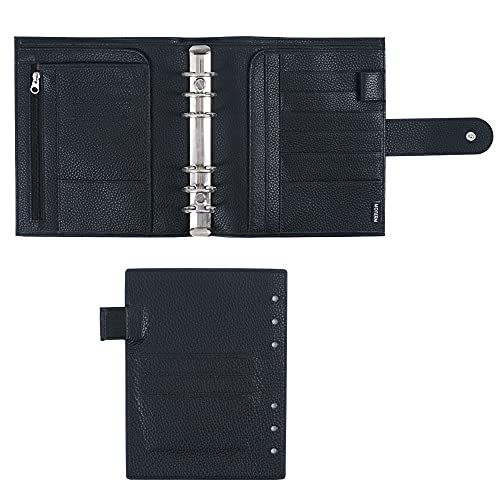 Moterm Personal-Wide Luxe Rings Planner - Genuine Leather Binder Organizer (Pebble-Black, 30Mm Ring) #TOP1
