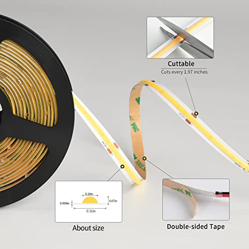 Daylight White 6000K COB Led Strip Light kit