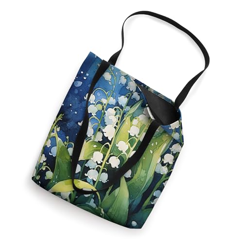 Bolso Tote con patrón acuarela de lirio de los valles miniatura 2