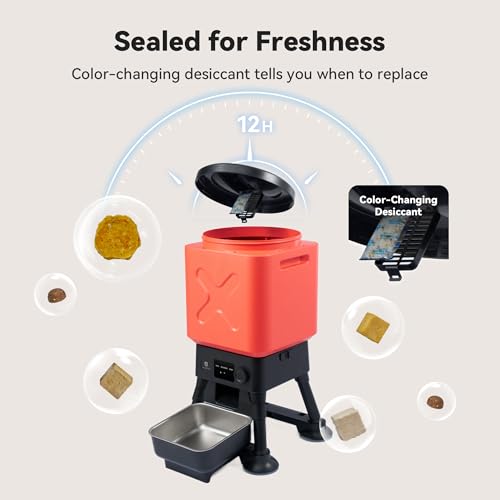 14L Automatic Dog Feeder for Large Breed – Extra Large Capacity, Anti-Blockage, Timed Auto Dog Food Dispenser, Dual Power Supply, Stainless Steel Bowl - Image 6